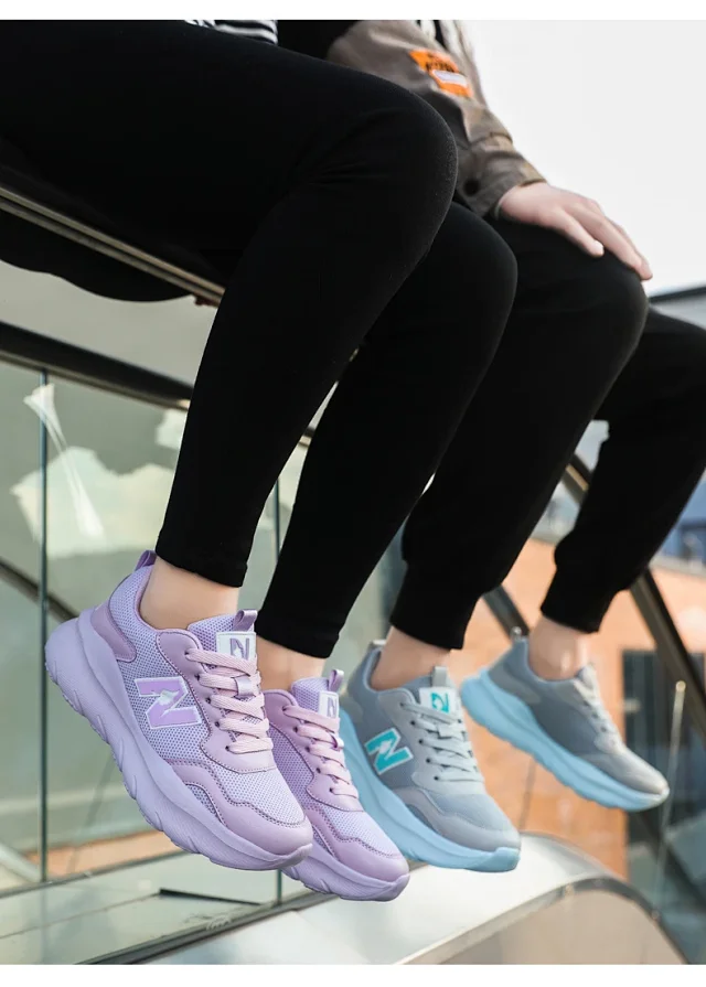 Unisex Couple Lightweight Platform Running Sneakers Detail
