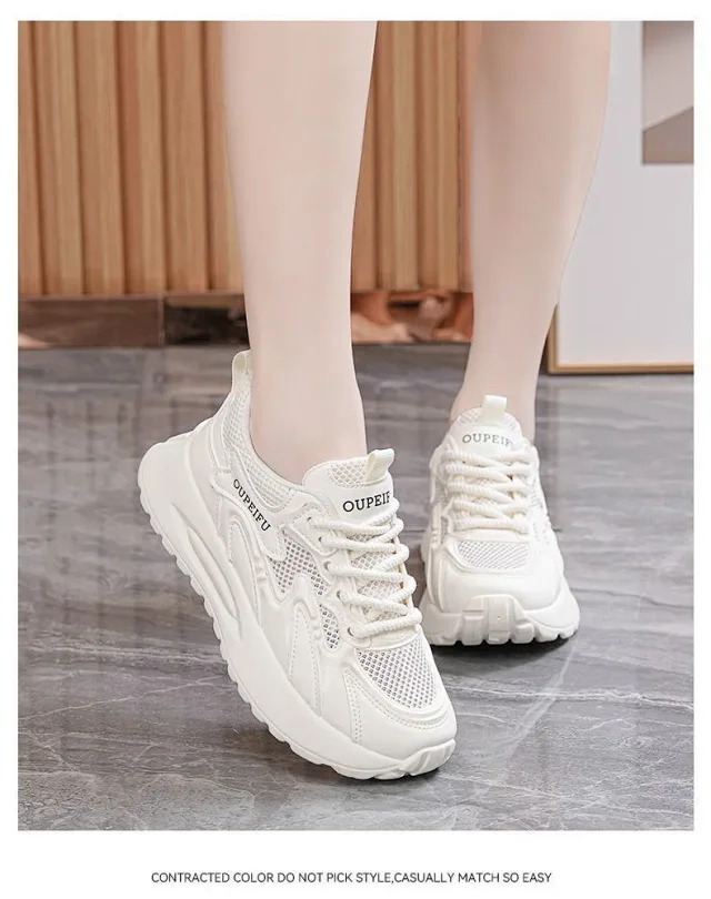 Women's Breathable Mesh Chunky Sneakers Detail