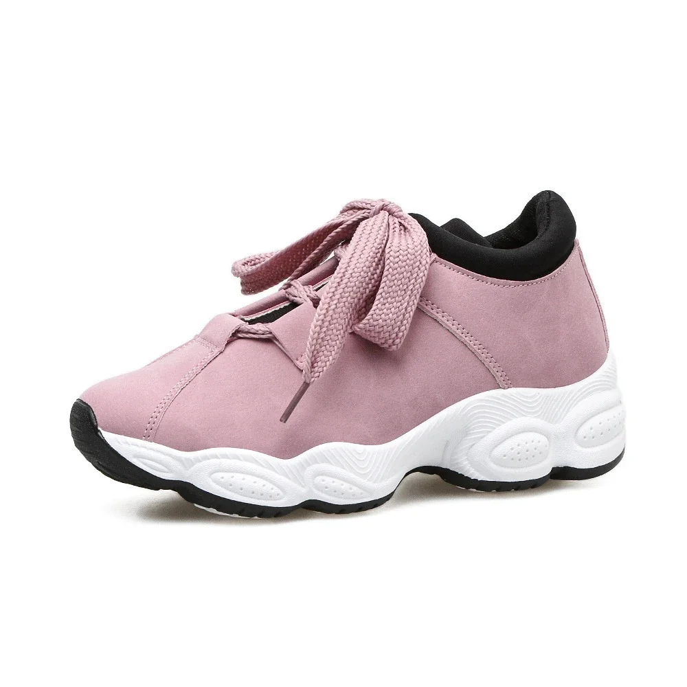Women's Korean Chunky Lace-Up Sneakers 2025
