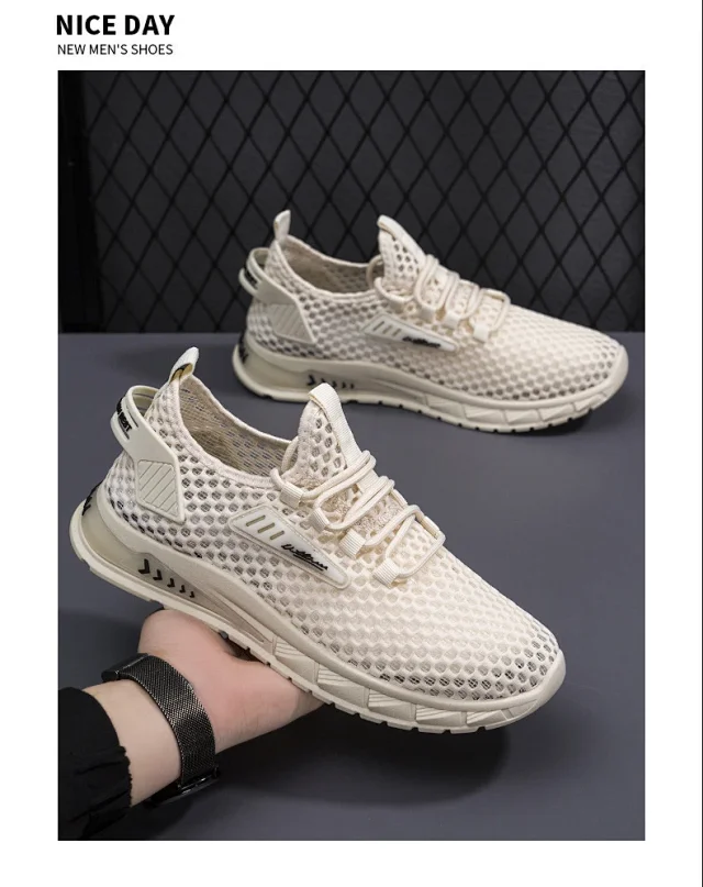 2025 Men's Breathable Mesh Casual Sneakers - Extra Wide Fit Detail