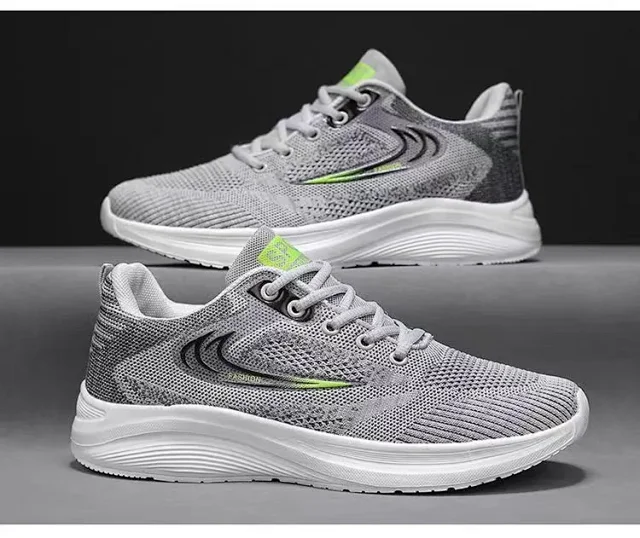 Men's Mesh Walking Sneakers with Lift Detail