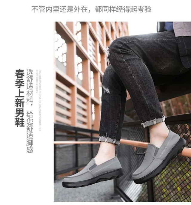 Summer Men's Beijing Cloth Driving Slip-ons Detail