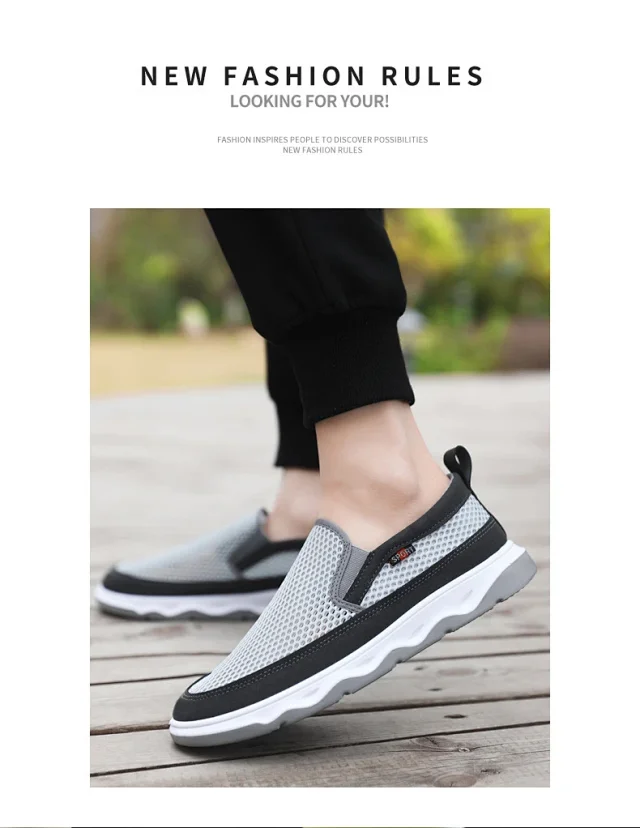 Men's Summer Mesh Slip-On Casual Shoes Detail