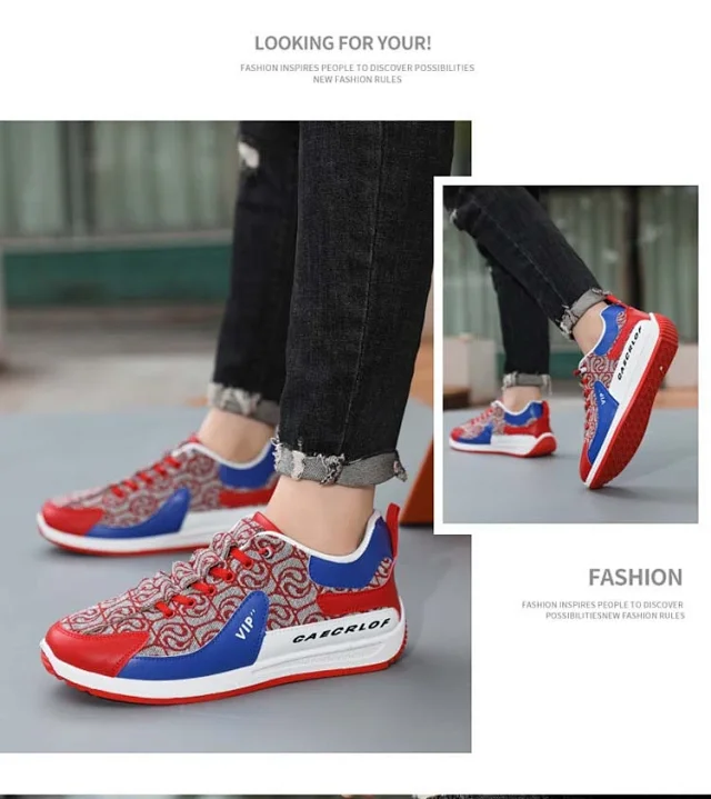 Men's Bear Canvas Viral Comfort Sole Patchwork Sneakers Detail
