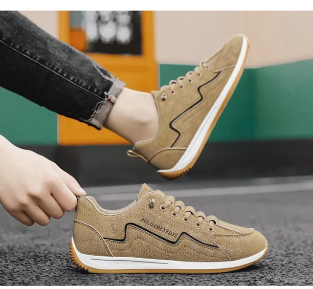 Men's 2025 PU Slip-On Comfort Air Trendy Sneakers Detail