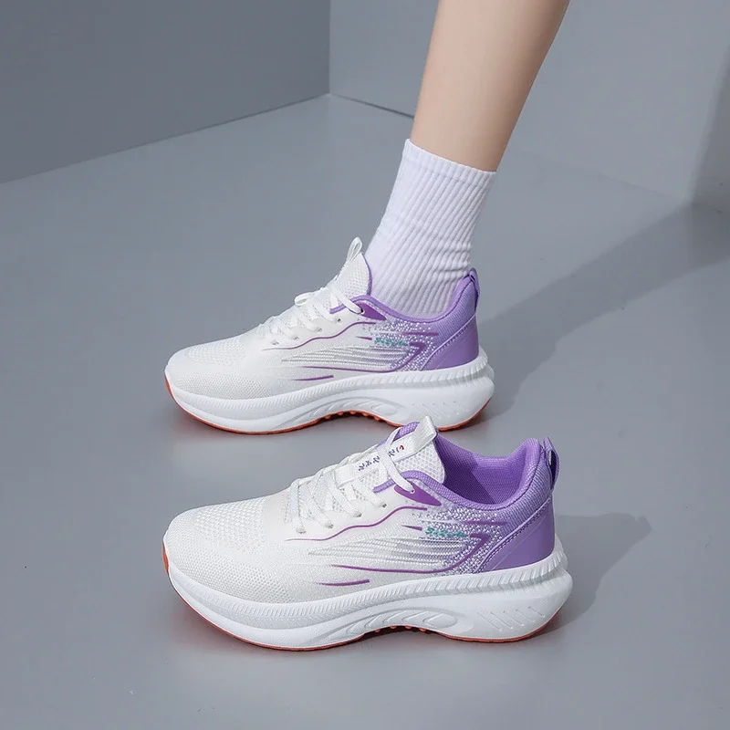 Women's Korean Style Breathable Flyknit Casual Running Sneakers