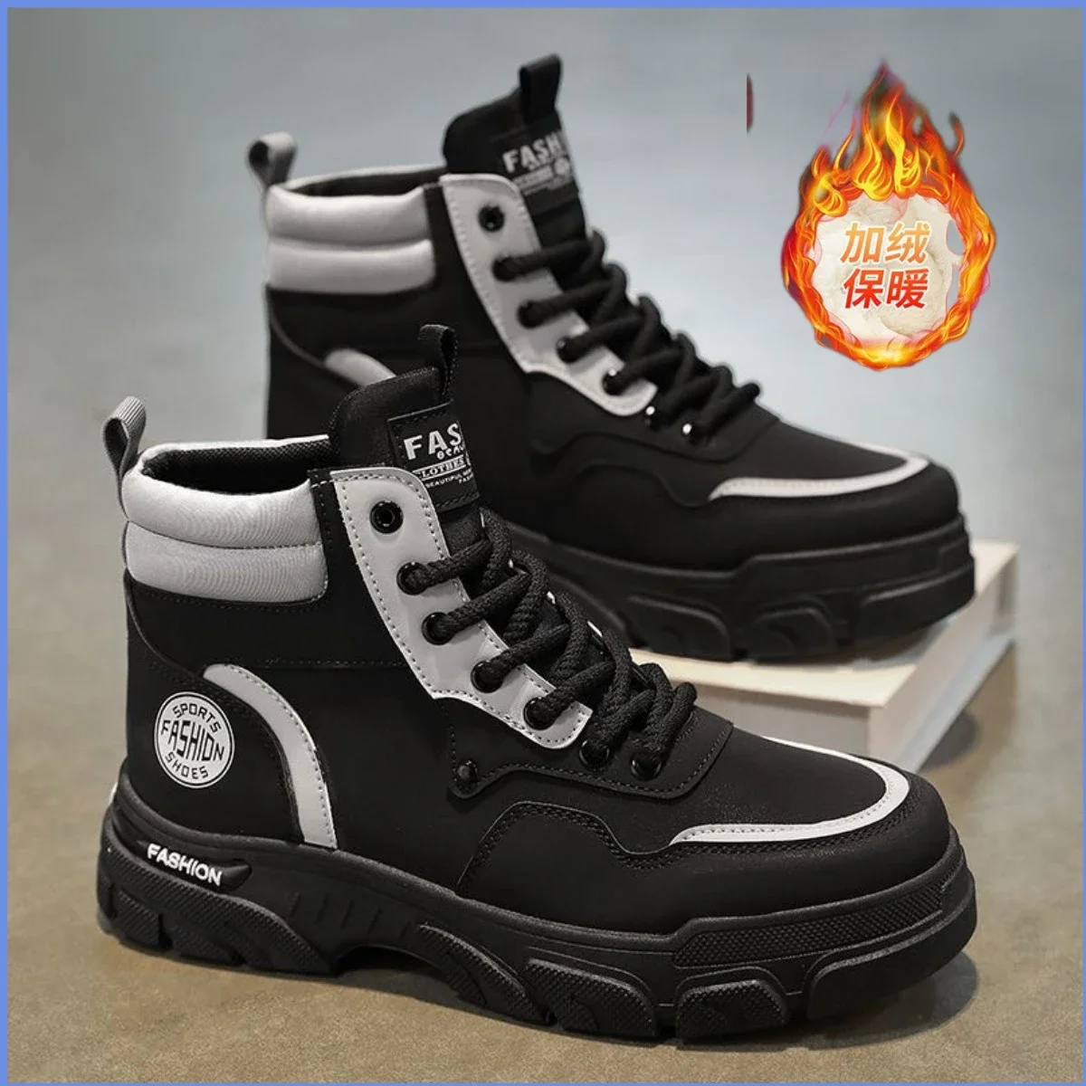 Men's Vintage Work Boots High-Cut Yellow Outdoor
