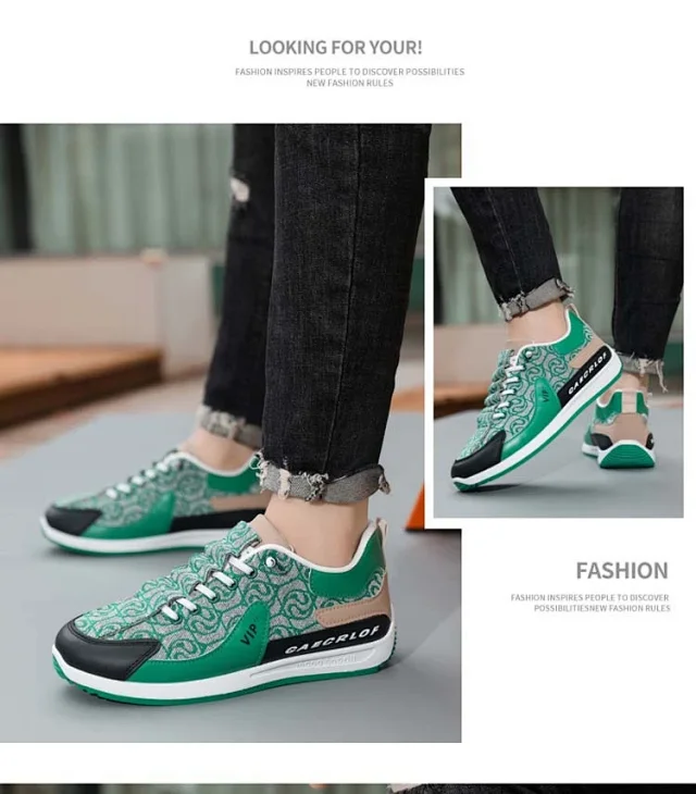 Men's Bear Canvas Viral Comfort Sole Patchwork Sneakers Detail