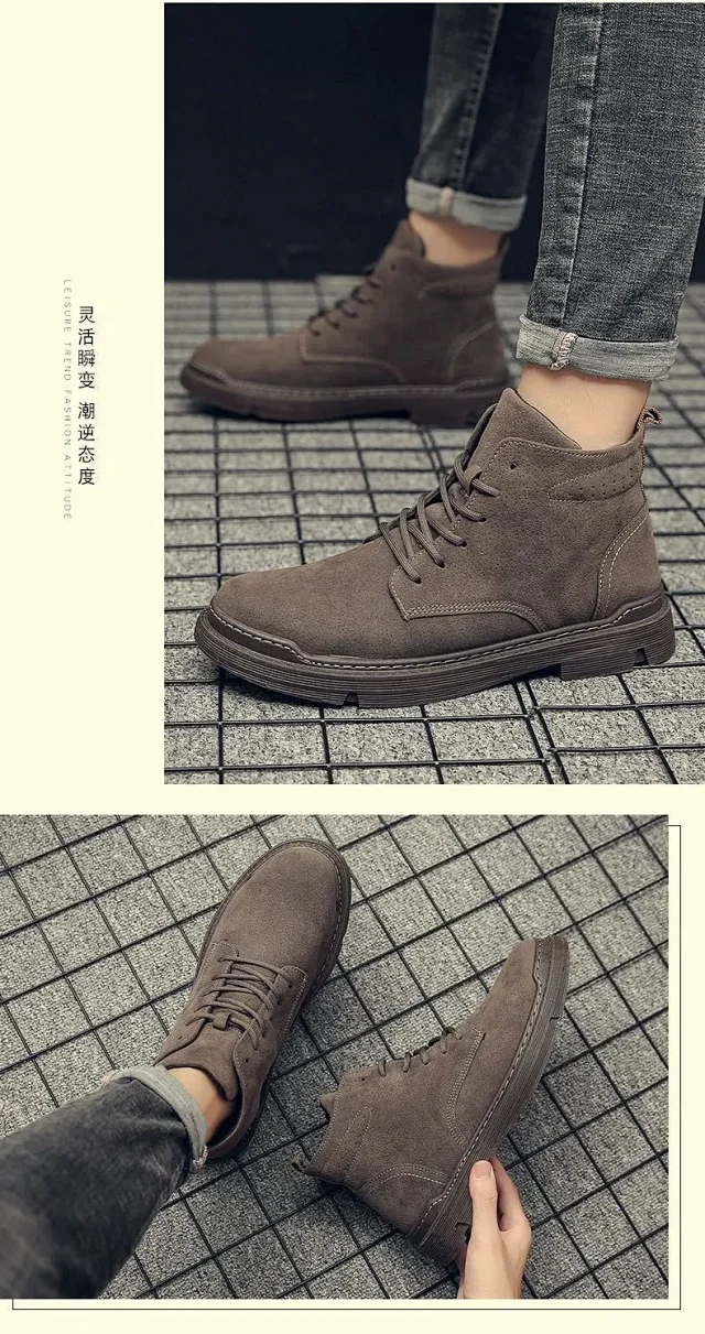 Men's British High-top Insulated Martin Boots Detail