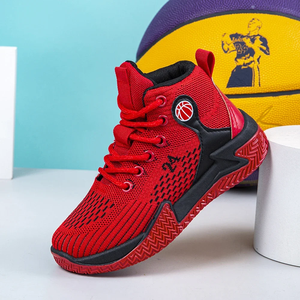 Breathable Knit Boys Basketball Shoes