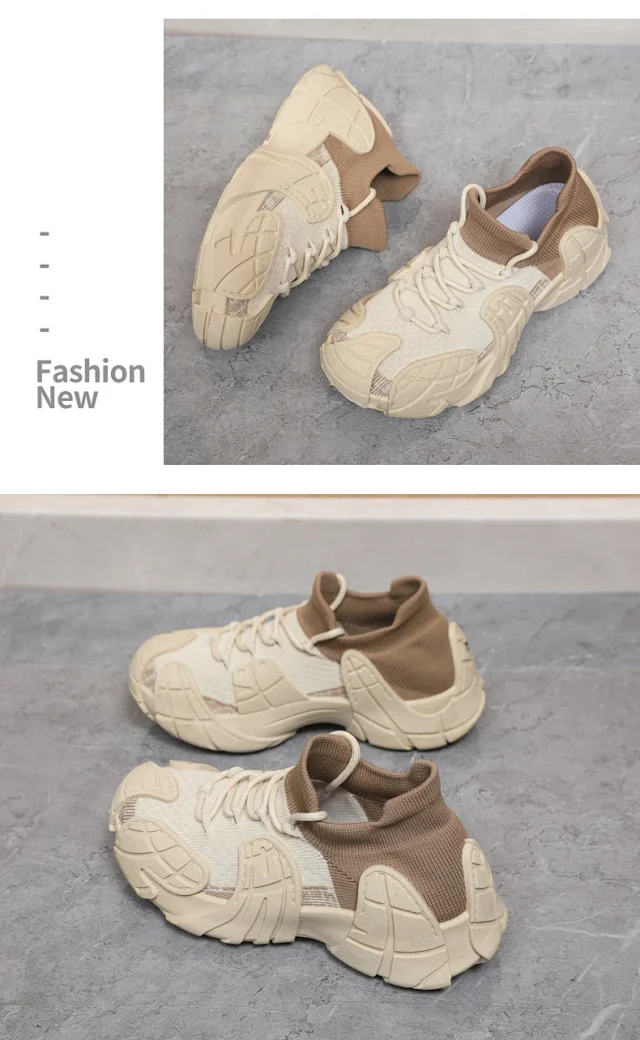 Women's 2025 Yeezy Flyknit Chunky Sneakers Detail