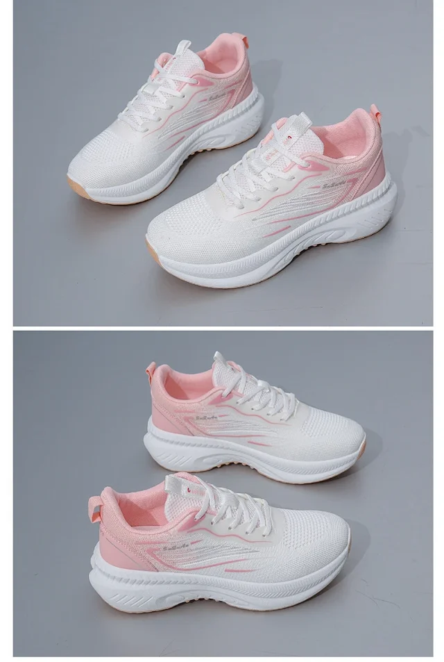 Women's Korean Style Breathable Flyknit Casual Running Sneakers Detail