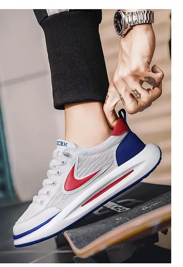Men's Spring Soft Sole Platform White Sneakers Detail
