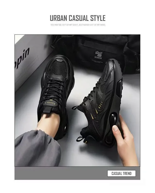 Men's Breathable Mesh Platform Running Shoes Detail