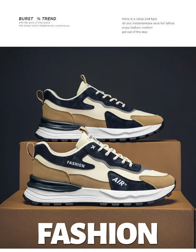 Spring 2025 Leather Safety Dad Sneakers Men's Detail