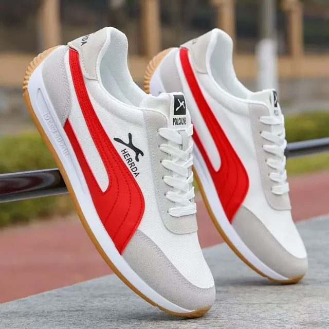 Men's New 2025 Korean Retro White Canvas Sneakers Detail