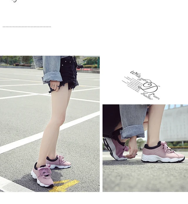 Women's Korean Chunky Lace-Up Sneakers 2025 Detail