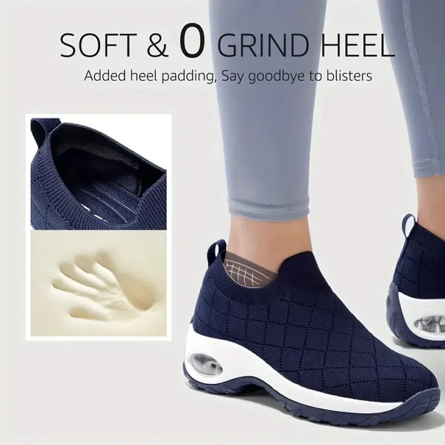 Women's Airsoled Slip-On Knit Sock Sneakers Detail