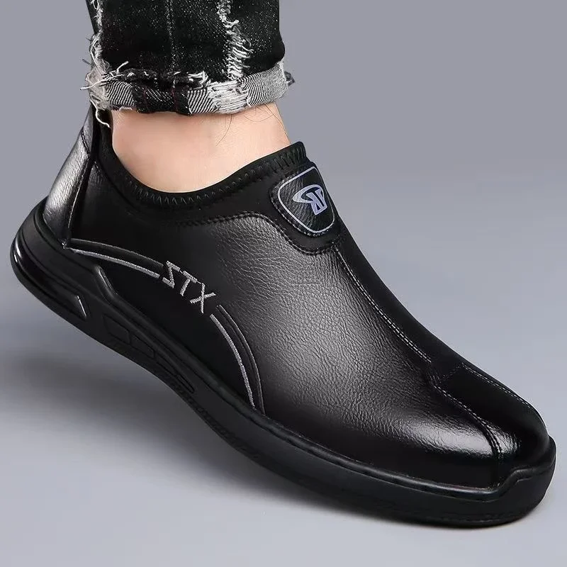 Men's Soft-Sole Leather Slip-On Driving Shoes