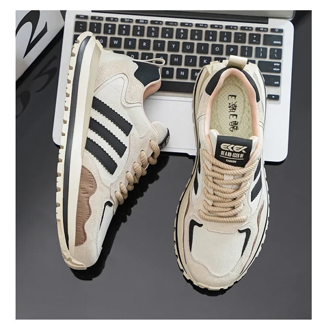 Men's Lightweight Leather Dad Shoes 2025 Detail