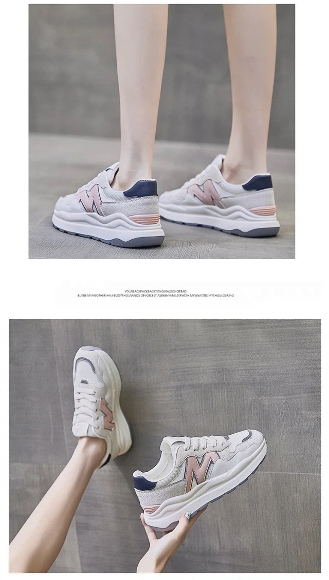 Women's Platform Sneakers: Korean Style White Casual Summer Detail
