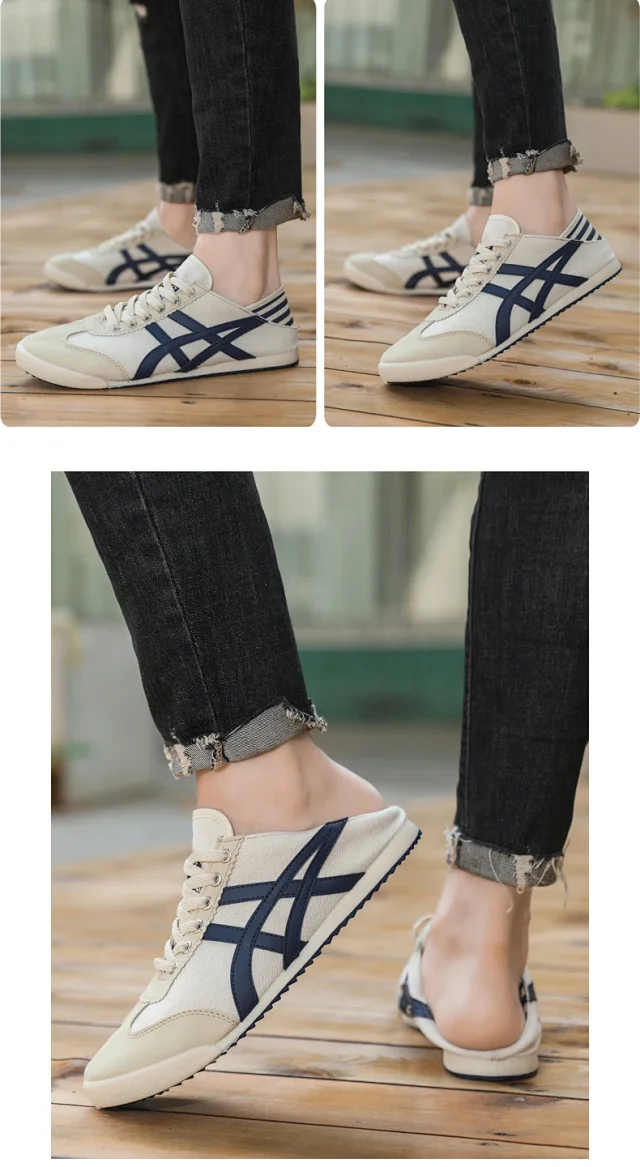 Unisex Retro Breathable White Sneakers Detail
