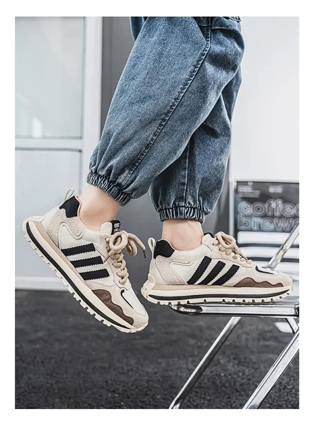 Men's Lightweight Leather Dad Shoes 2025 Detail