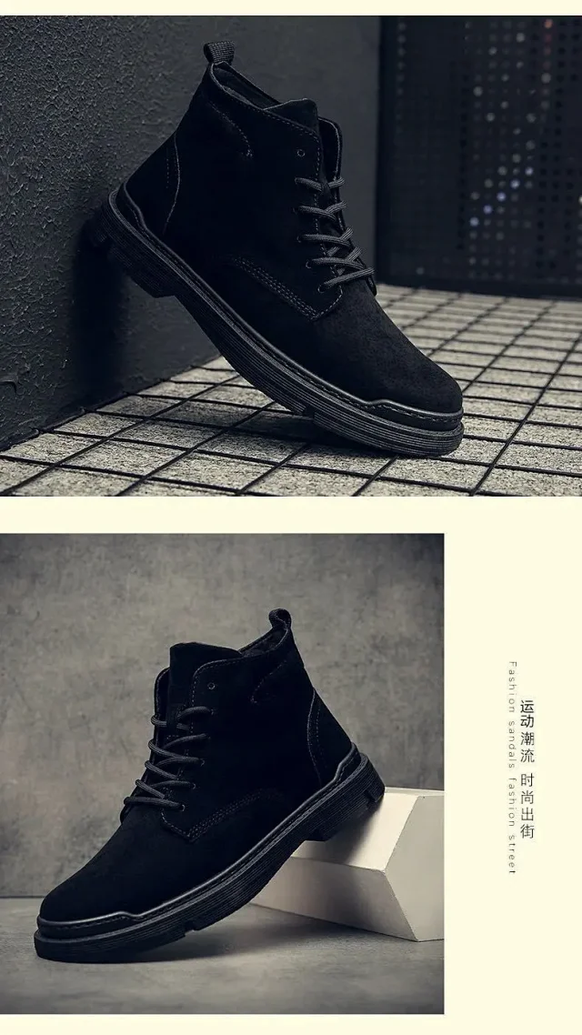 Men's British High-top Insulated Martin Boots Detail