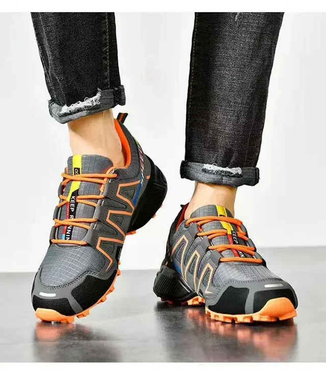 Men's Trail Running Trekking Hiking Fashion Breathable Grip Shoes Detail