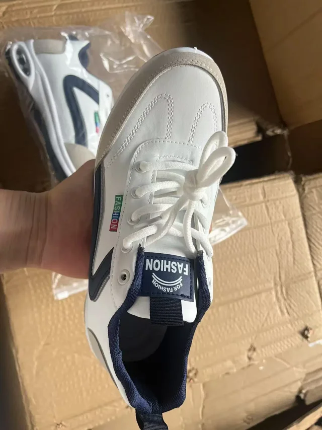 Leather Two-Tone Unisex Trainers 2025 Big Size Detail