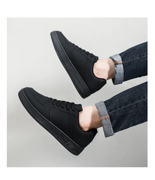 Men's Trendy Air Force Chunky White Sneakers Detail