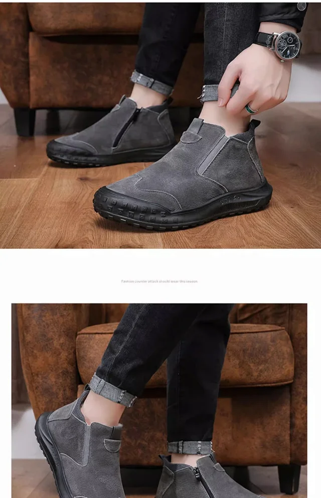 Men's Winter Lined Platform Snow Boots Detail