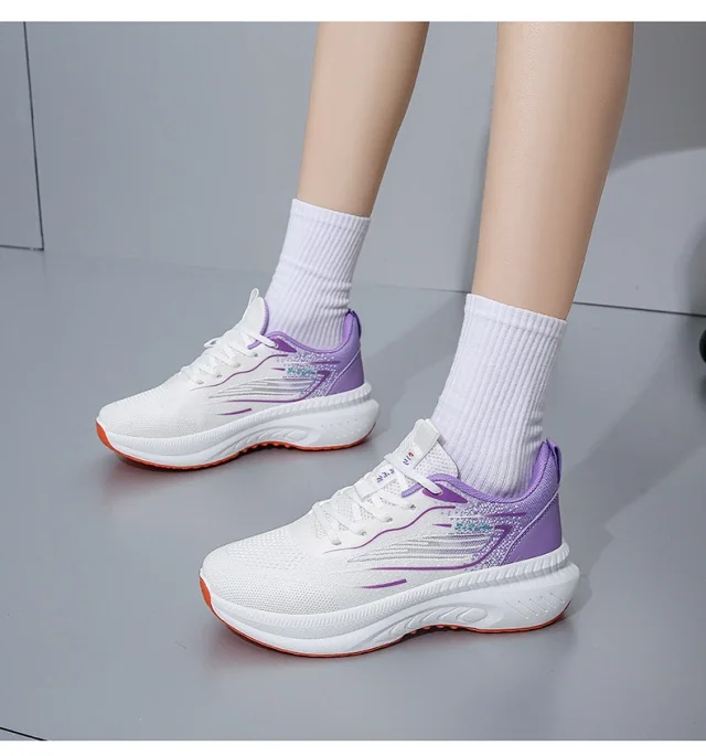 Women's Korean Style Breathable Flyknit Casual Running Sneakers Detail
