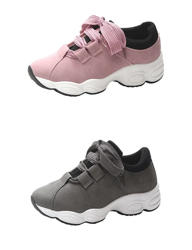 Women's Korean Chunky Lace-Up Sneakers 2025 Detail
