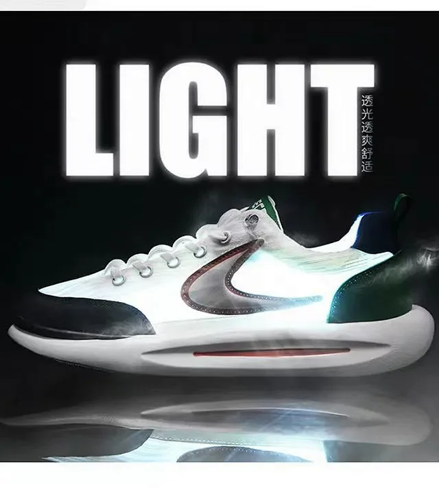 Men's Spring Soft Sole Platform White Sneakers Detail