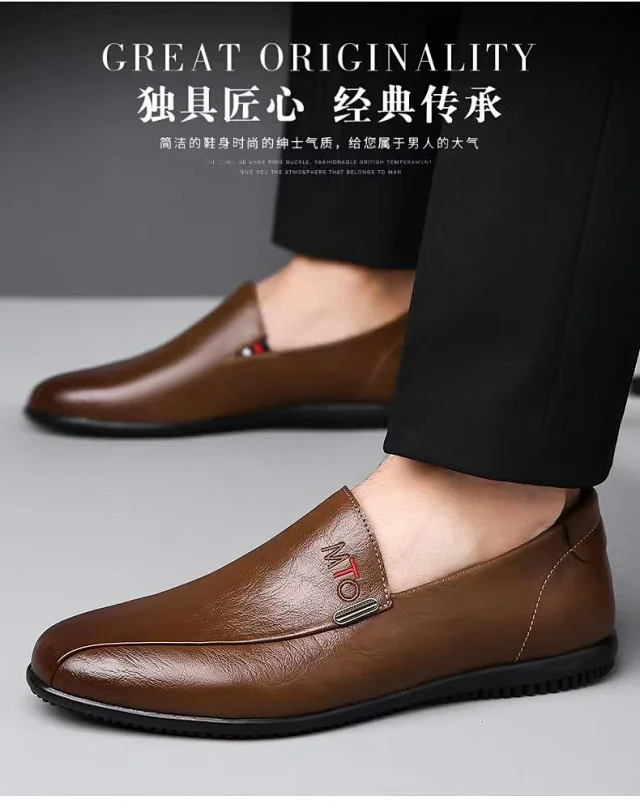Men's Casual Leather Slip-On Driving Shoes Detail