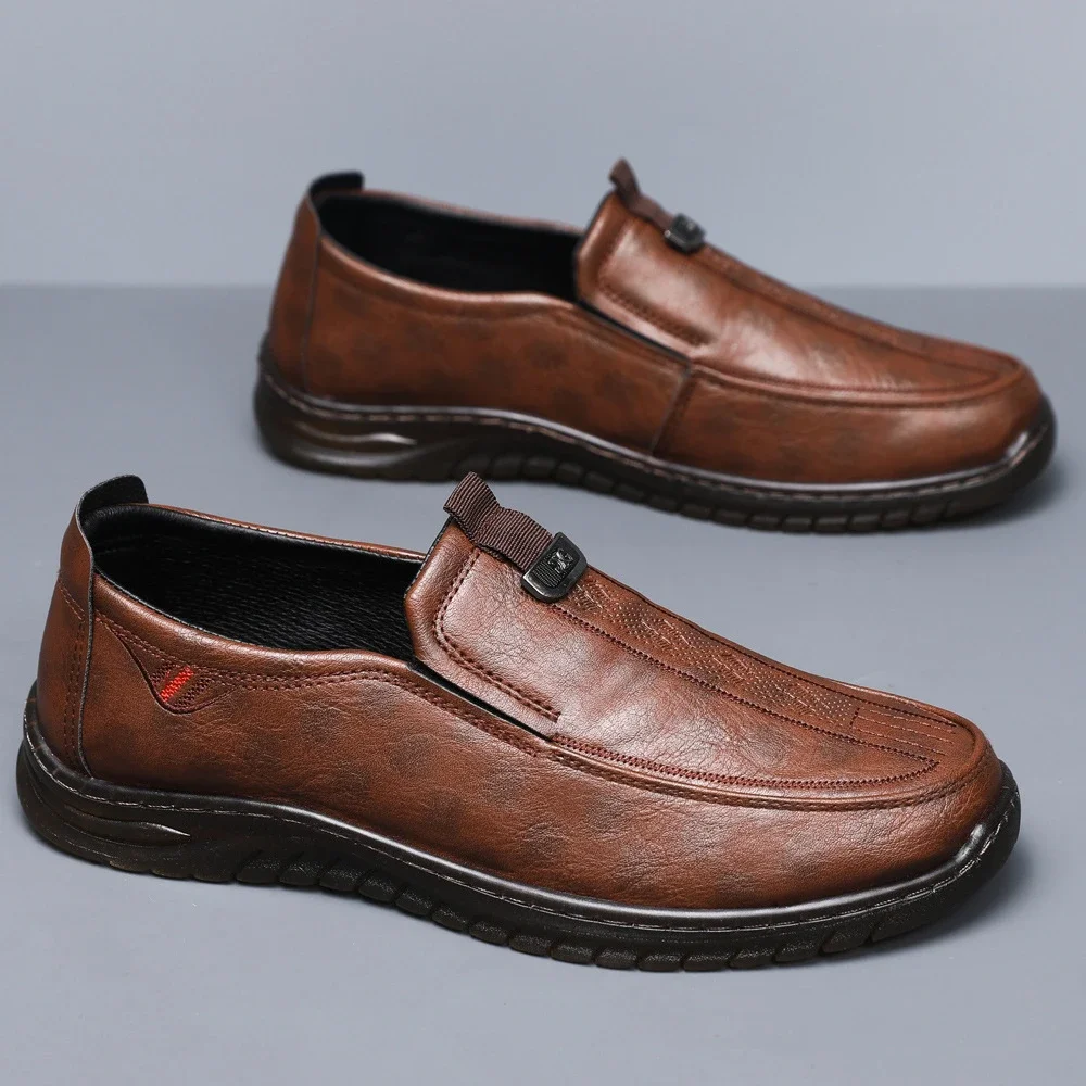 New Men's Slip-On Soft-Sole Leather Shoes