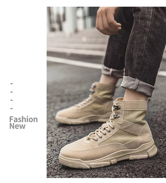 Men's Autumn High-Top Martin Lace-Up Boots Detail