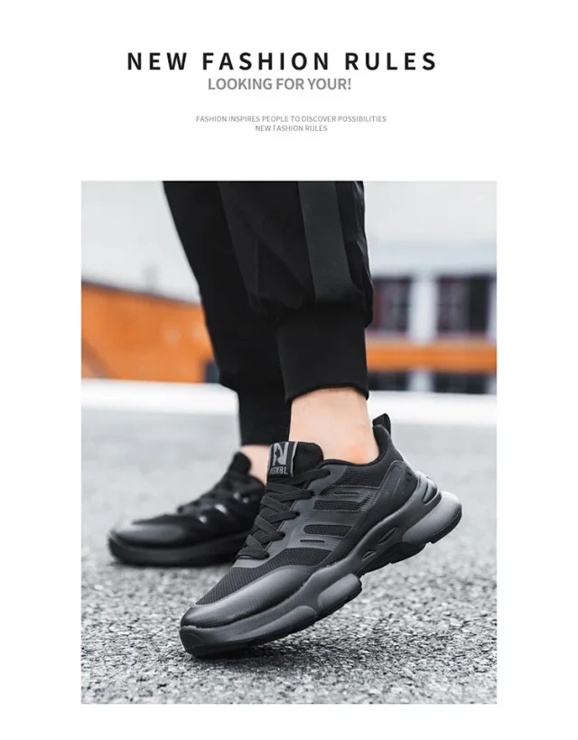 New Men's Thick-Soled Breathable Running Sneakers Detail