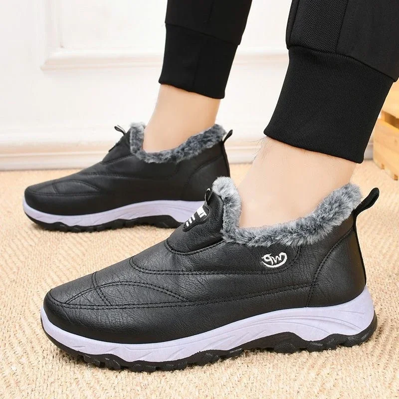Men's Rabbit Fur Waterproof Slip-On Boots
