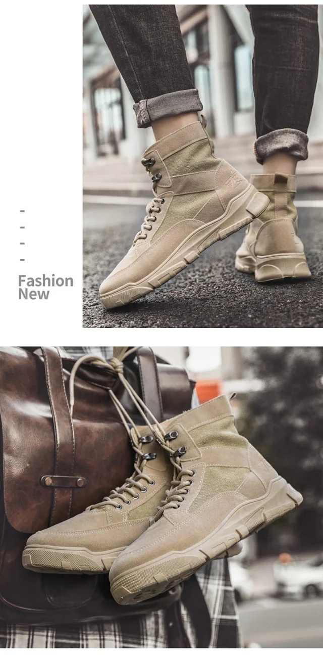 Men's Autumn High-Top Martin Lace-Up Boots Detail