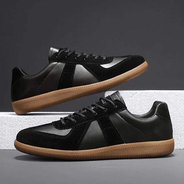 Men's Patchwork Retro German Trainer Sneakers Detail