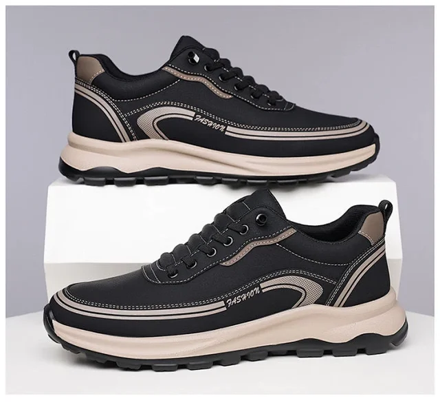 Men's Slip-On Leather Fashion Sneakers Detail
