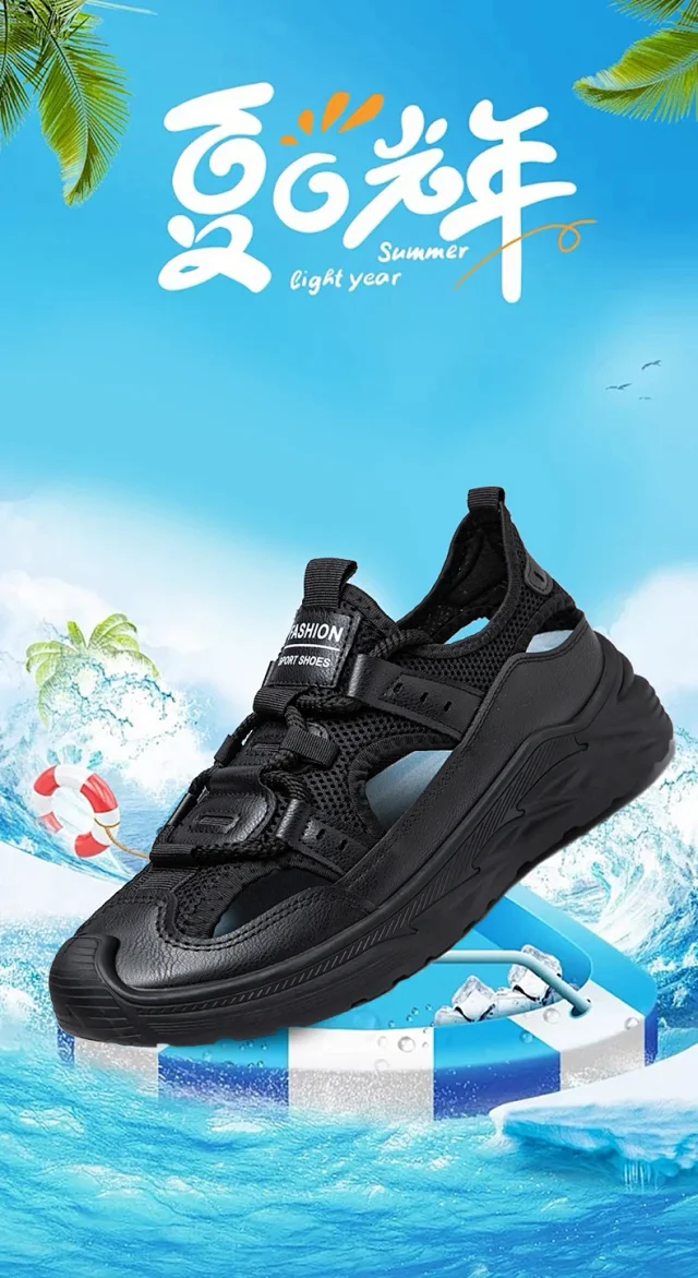 Men's Summer Beach Sandals Breathable Waterproof Detail
