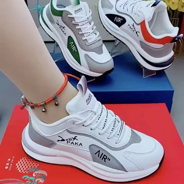 New Couples Lightweight Leather Dad Sneakers Detail