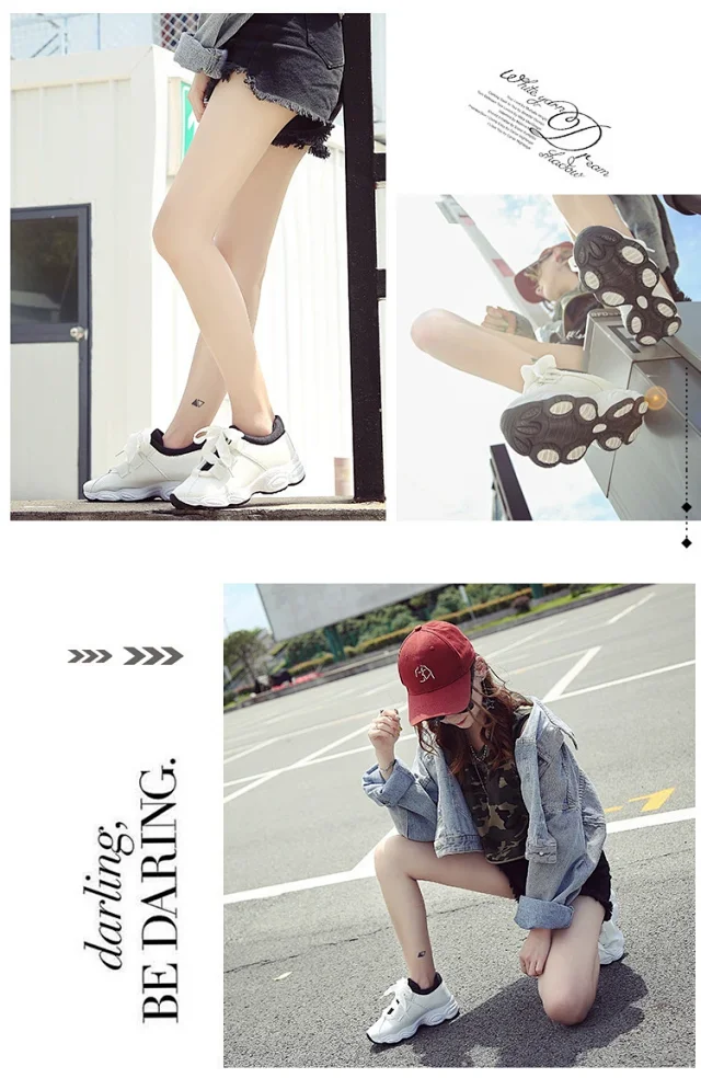 Women's Korean Chunky Lace-Up Sneakers 2025 Detail