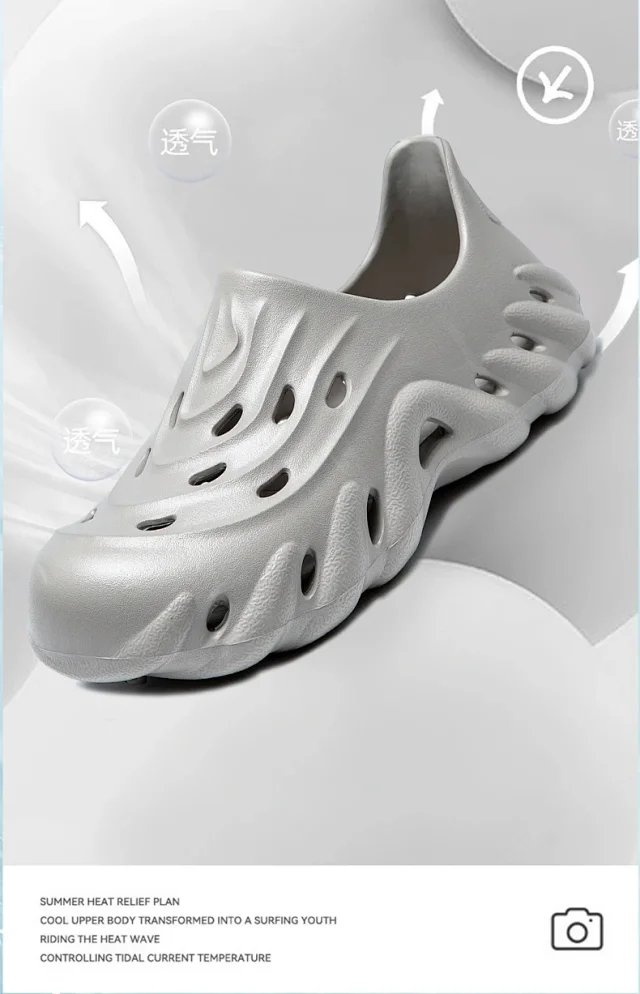 Men's Wave EVA Perforated Sandals Non-Slip Detail