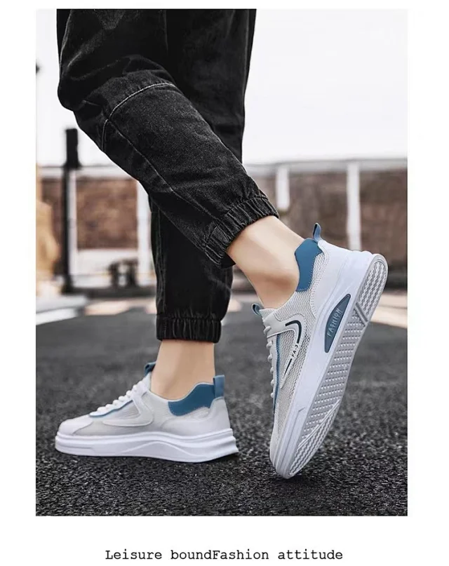 Men's Breathable Mesh White Sneakers 2025 Detail