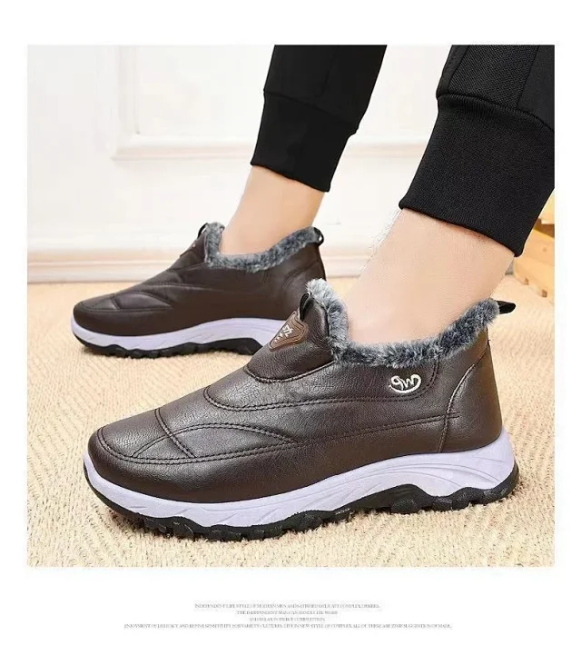 Men's Rabbit Fur Waterproof Slip-On Boots Detail