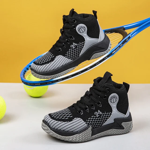 Breathable Knit Boys Basketball Shoes Detail